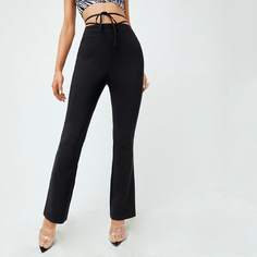 С батом перед Одноцветный Повседневный Брюки Shein