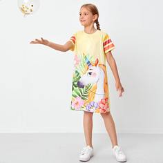 Полосатый Повседневный Платья для девочек Shein