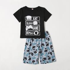 Пижама с графическим принтом для мальчиков Shein