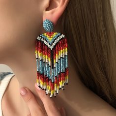 Серьги-подвески из бусин с бахромой Shein