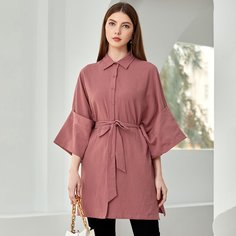Блузка с поясом и пуговицами Shein