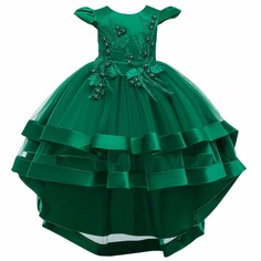 Многослойное платье с жемчугами для девочек Shein