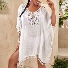 Накидка размера плюс с бахромой Shein