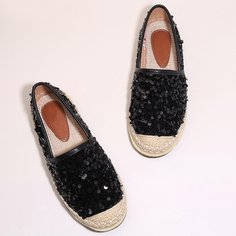 Эспадрильи на плоской подошве с блестками Shein