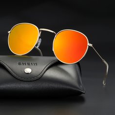 Мужские солнцезащитные очки в металлической оправе Shein