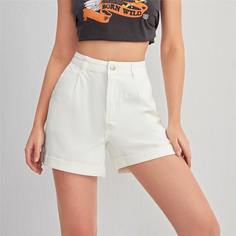 Однотонные джинсовые шорты Shein