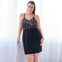 Платье на бретельках размера плюс с цветочным принтом Shein