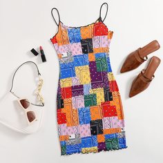 Облегающее платье размера плюс с оригинальным принтом Shein