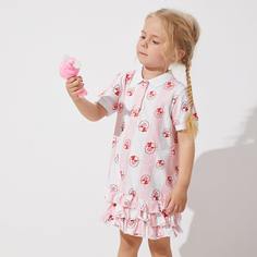 Платье с графическим принтом и многослойным низом для девочек Shein