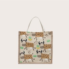 Сумка-сэтчел с коровьим узором для девочек Shein