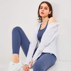 на кулиске Одноцветный Спортивные куртки Shein