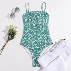 Боди с цветочным принтом Shein
