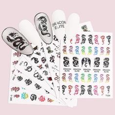 6 листов наклейка для ногтей с узором китайского дракона Shein