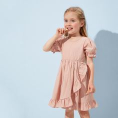 Платье с пышным рукавом для девочек Shein