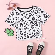 Футболка с принтом для девочек Shein