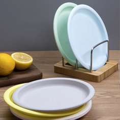 6шт тарелка случайного цвета Shein