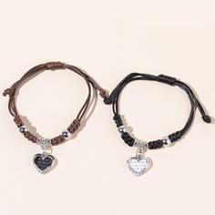 2шт парные брелоки с сердечком Shein