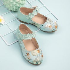 Балетки на липучке с цветком для девочек Shein