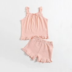 Пижама с оборкой для девочек Shein
