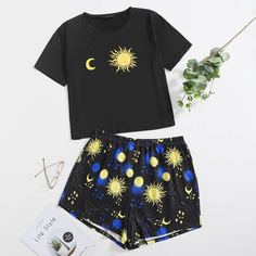 Пижама размера плюс с принтом Shein