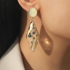 Геометрические серьги-подвески с цветком Shein