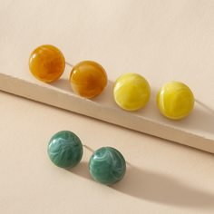 3 пары круглые серьги-гвоздики Shein