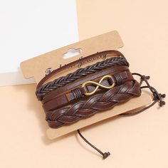 3шт мужской плетеный браслет Shein