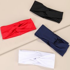 4шт однотонная повязка на голову Shein