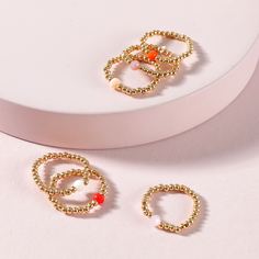 6шт кольцо из бусин Shein
