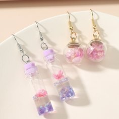 2 пары серьги-подвески с цветком Shein