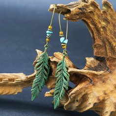 Серьги-подвески в форме листвы Shein