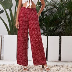 Широкие брюки с принтом сердечка Shein