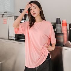 Однотонная футболка оверсайз Shein