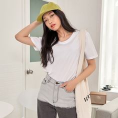 Футболка с круглым воротником Shein
