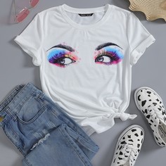 Объект Повседневный Футболки Shein