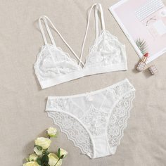 Комплект кружевного нижнего белья размера плюс Shein