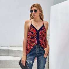 Топ с тропическим принтом Shein