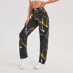 Джинсы с узором молнии Shein