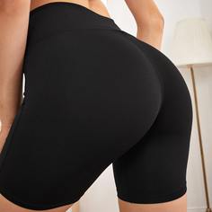 Одноцветный Спортивные леггинсы Shein