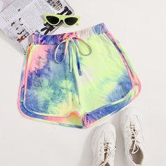 С батом перед тай дай Повседневный Шорты Shein