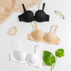 1шт однотонный бюстгальтер без бретелек Shein