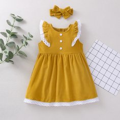 с оборками милый Платья для малышей Shein