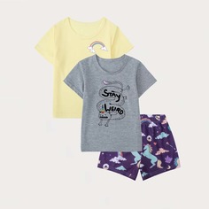 3 пакета пижама с мультипликационным принтом для девочек Shein