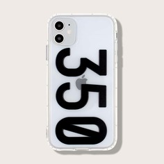 Прозрачный чехол для iPhone с принтом арабских цифр 1шт Shein