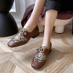 Балетки со змеиным принтом Shein