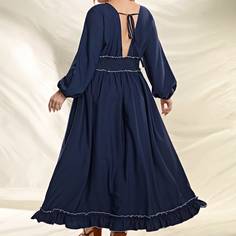 С оборками Повседневный Платья размер плюс Shein