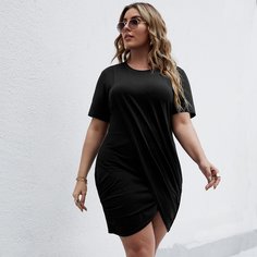 Одноцветный Повседневный Платья размер плюс Shein