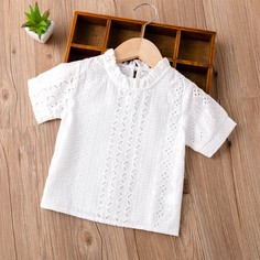 с оборками Одноцветный Бохо Блузы для девочек Shein
