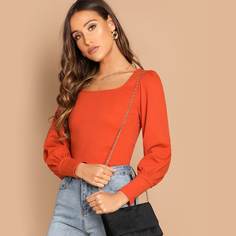 Футболка с веерообразным воротником Shein