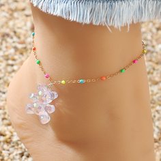 Ножной браслет с декором медведя для девочек Shein